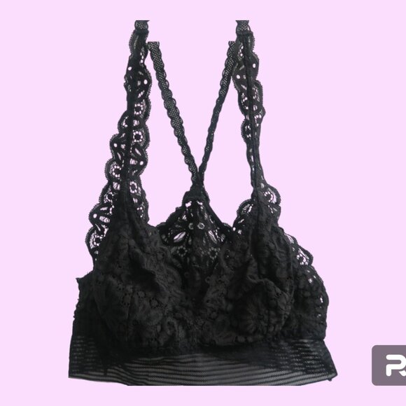 Victoria's Secret Other - Victoria's Secret bra bralette lace lacey cross back bra in black size small.